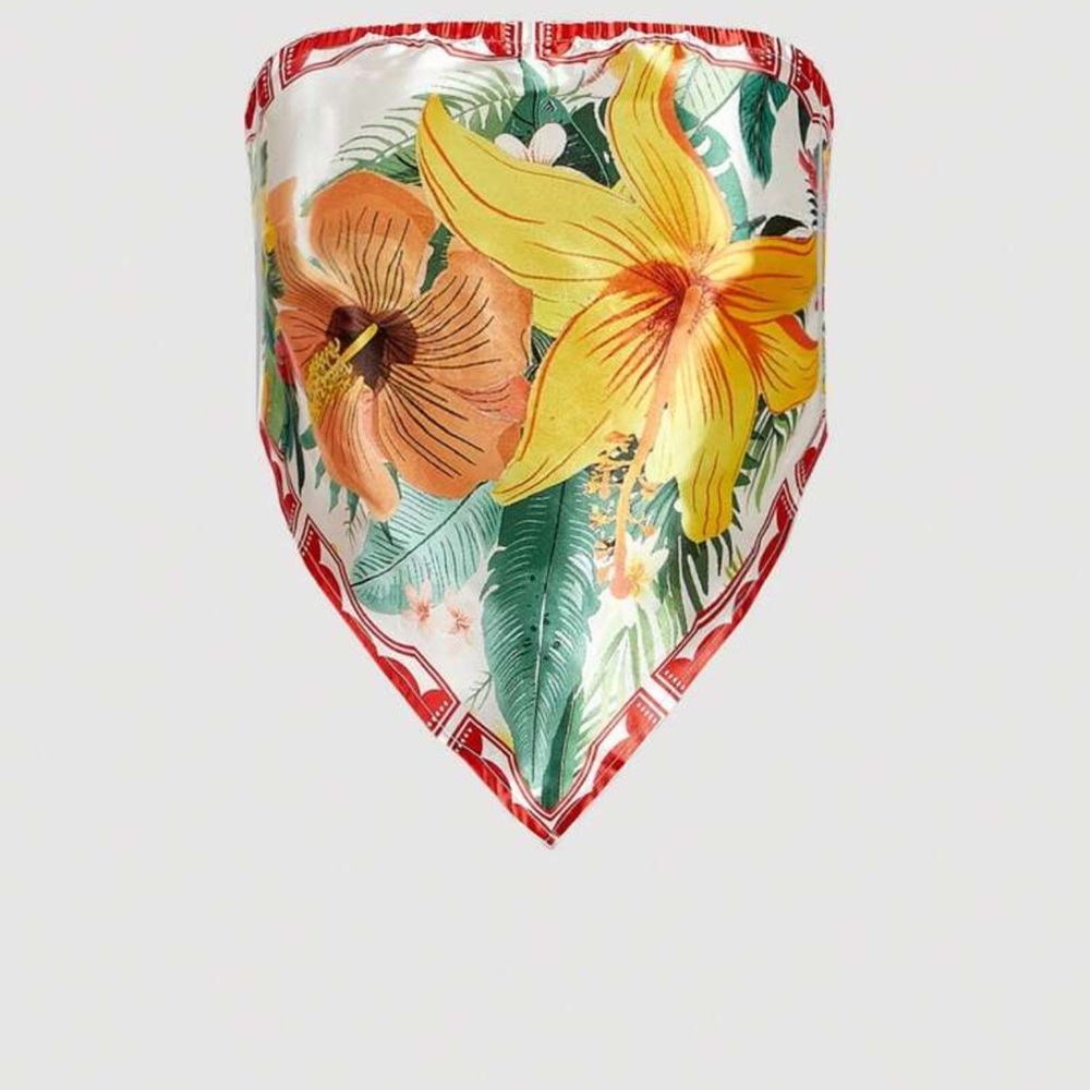 SHEIN Floral Print Bandana Top - Multicolor